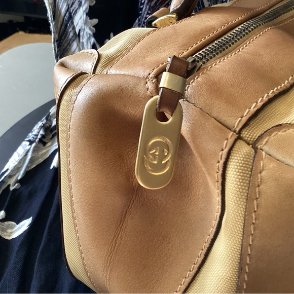 Gucci Boston Bag Canvas Tan Old Gucci 25 - Picture 8 of 12